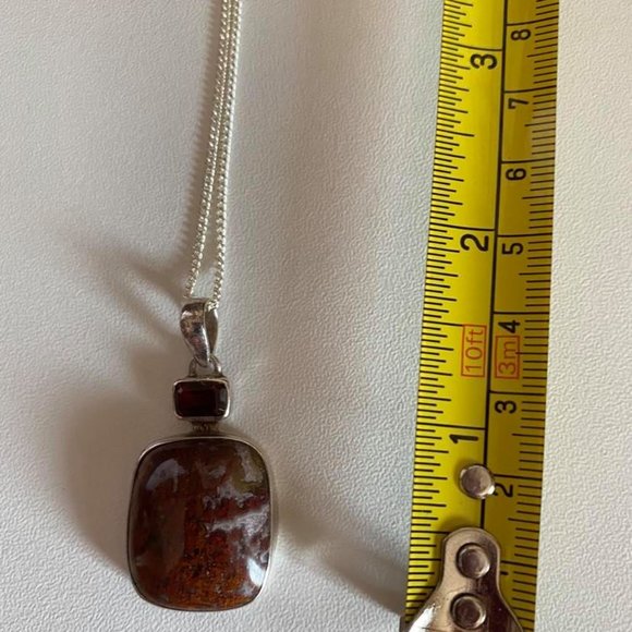 Pendant with garnet - Sterling Silver - Picture 11 of 12